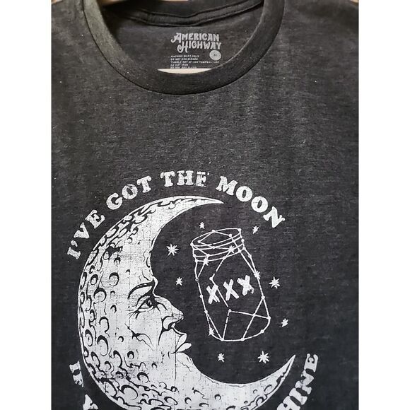 American Highway Gray We Got The Moon If You Have The Shine Shirt Medium CR10 - Picture 2 of 5